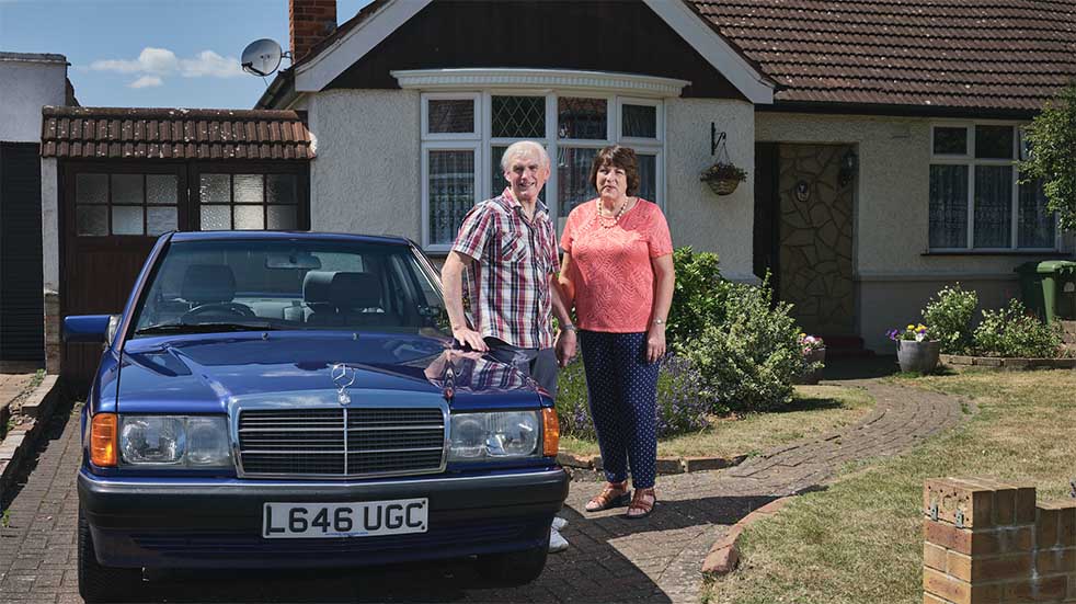 Classic Vehicle Group couple with Mercedes